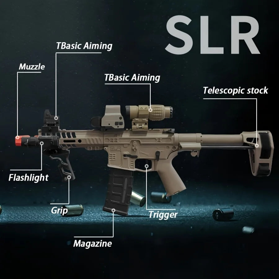 SLR Electric Gel Ball Gun [7.4v High-Speed Continuous Shooting Upgraded Version] Highly Assembled Toys, Manual/Automatic
