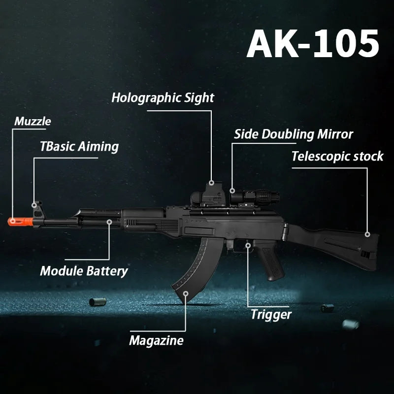 AK105 Electric Gel Ball Gun[7.4v High-Speed Continuous Shooting Upgraded Version]Automatic Continuous Shooting Mode And Linkage