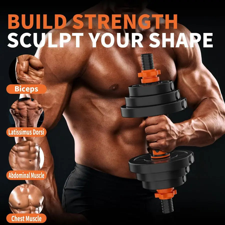 Adjustable 4in1 Dumbbell Set With Barbell And Kettlebell