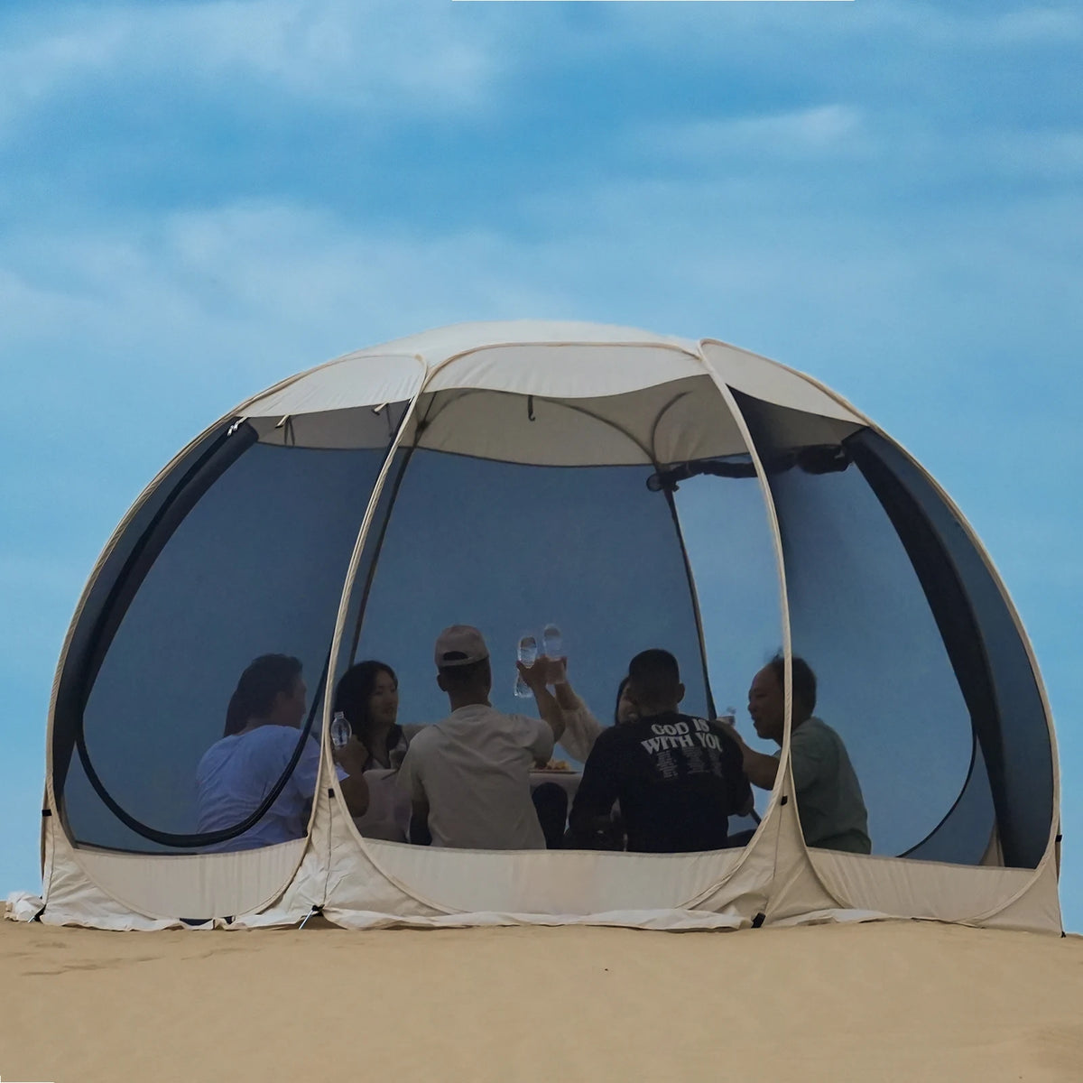 Pakicetus Automatic Family Sun Canopy With Mesh Walls