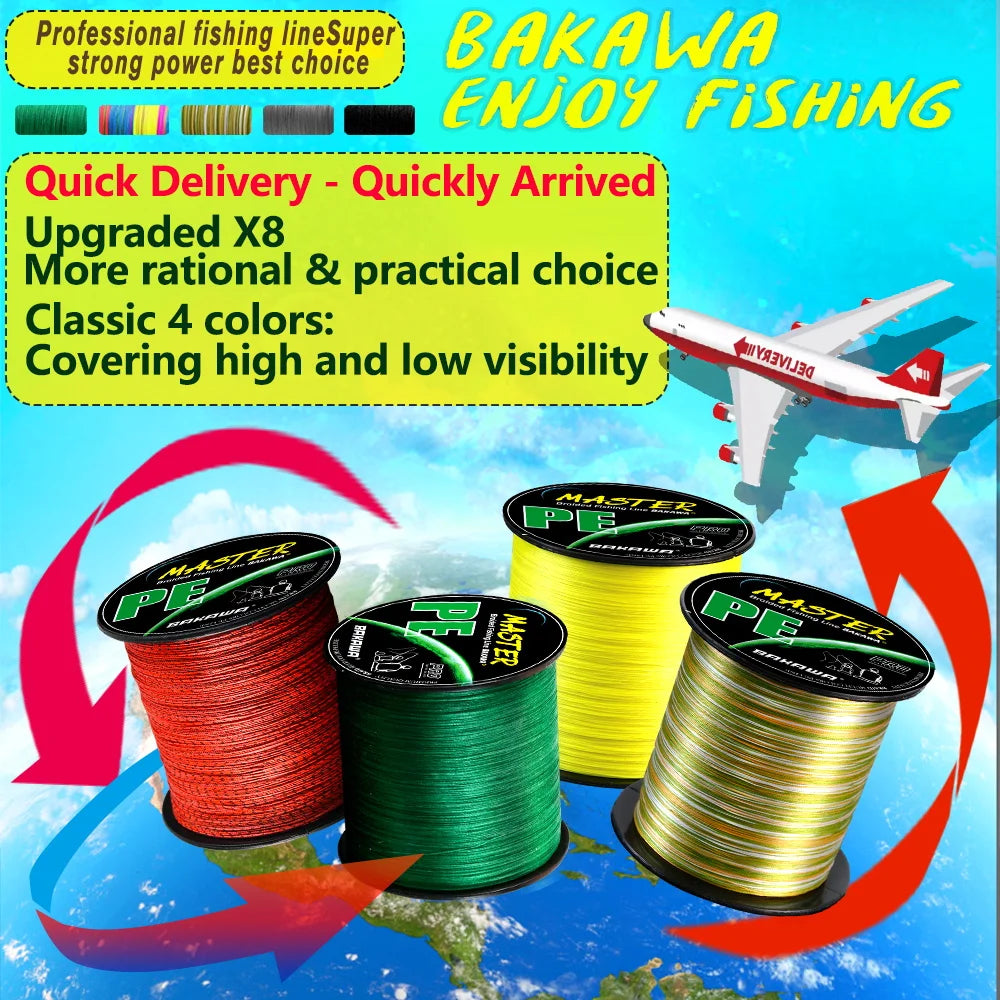 BAKAWA Braided PE Fishing Line for Saltwater and Carp Fishing
