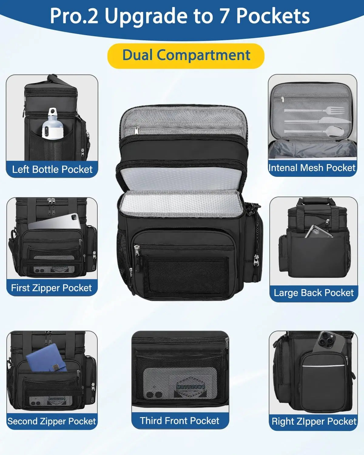 Insulated Lunch Box Cooler Bag For Work And Travel