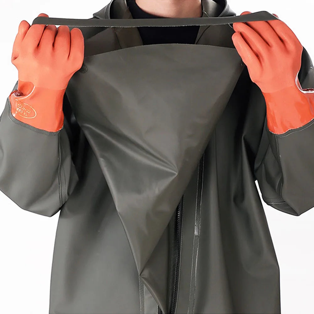 Men's Hooded Waterproof Wader Set For Fishing With Boots Gloves