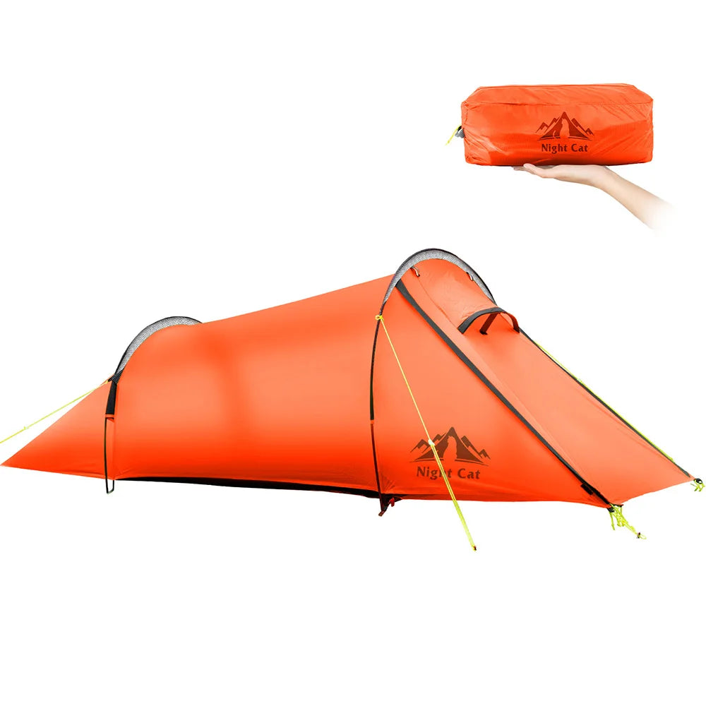 Night Cat Ultralight Waterproof Tunnel Tent for Backpacking and Camping