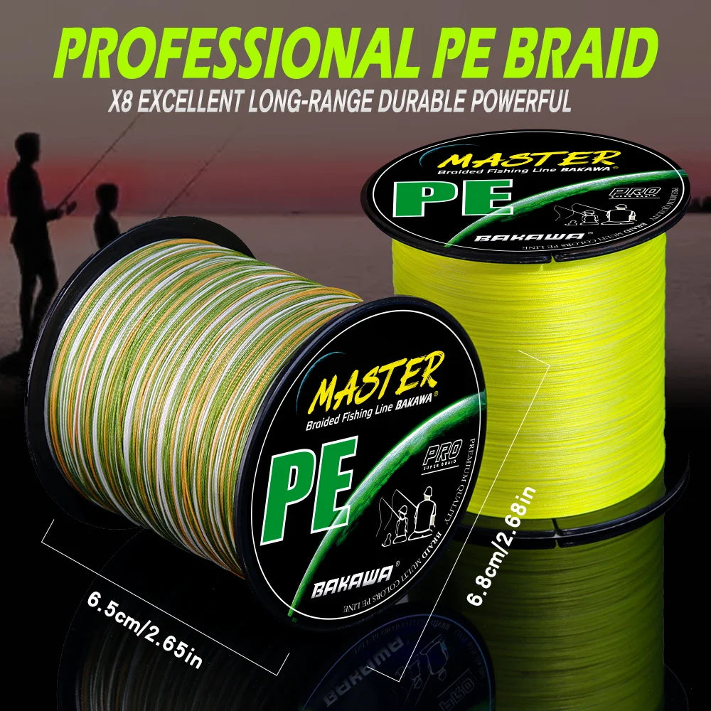 BAKAWA Braided PE Fishing Line for Saltwater and Carp Fishing