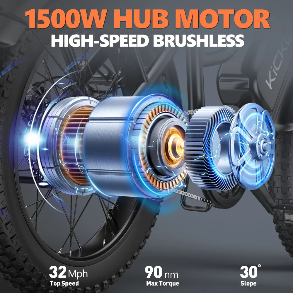 Kickwey LD20 Electric Mountain Bike 48V 20Ah Removable Battery