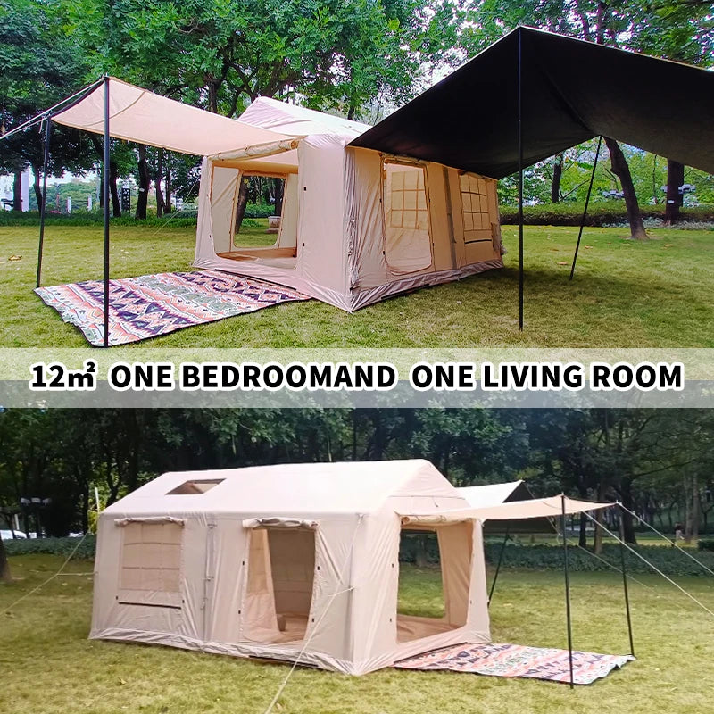 Inflatable Camping Tent For Large Groups With Easy Setup Pump