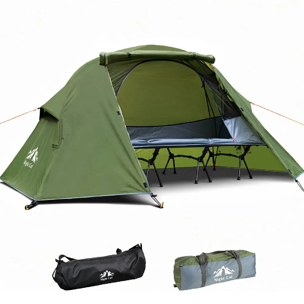 Night Cat Elevated Convertible Camping Cot Tent With Vestibule