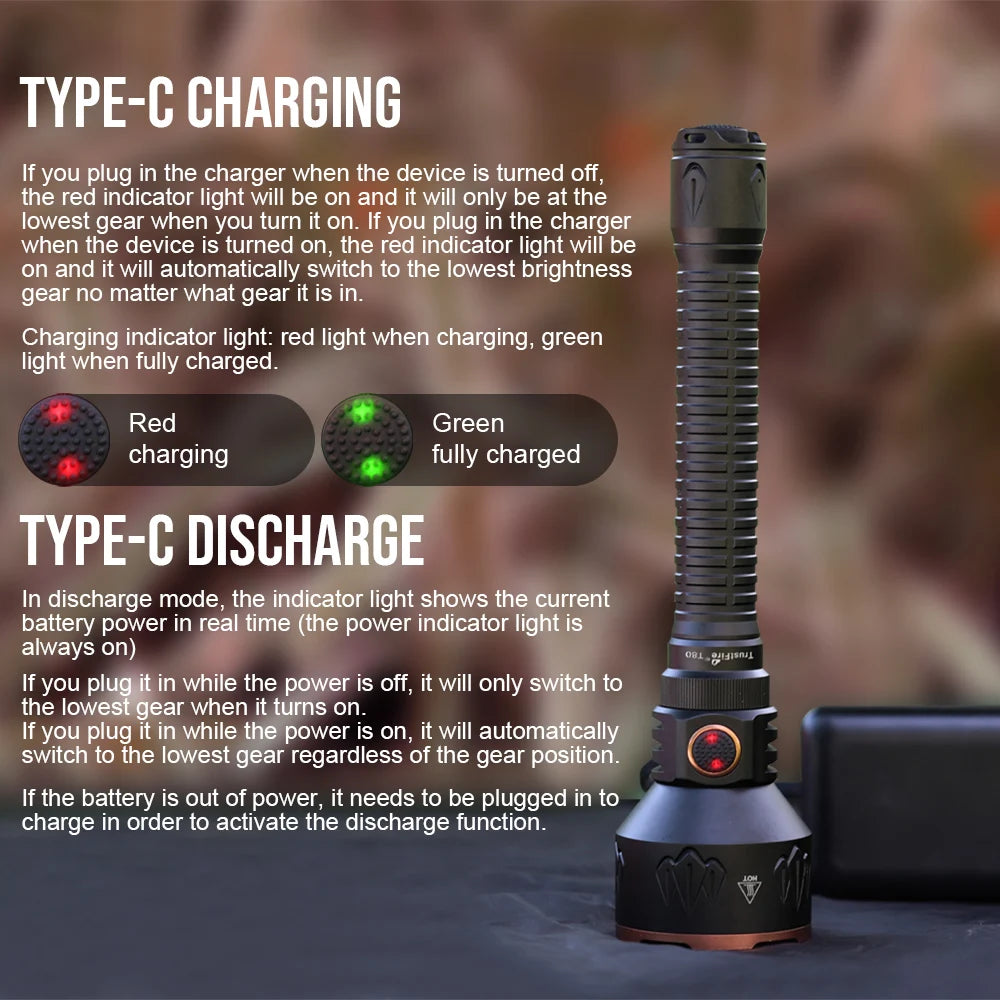 TrustFire T80 Outdoor Rechargeable Tactical LED Flashlight 3800 Lumens
