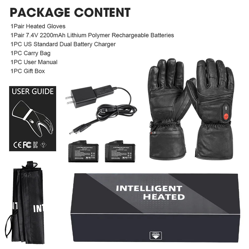 Day Wolf Heated Motorcycle Winter Gloves With Touch Screen Waterproof
