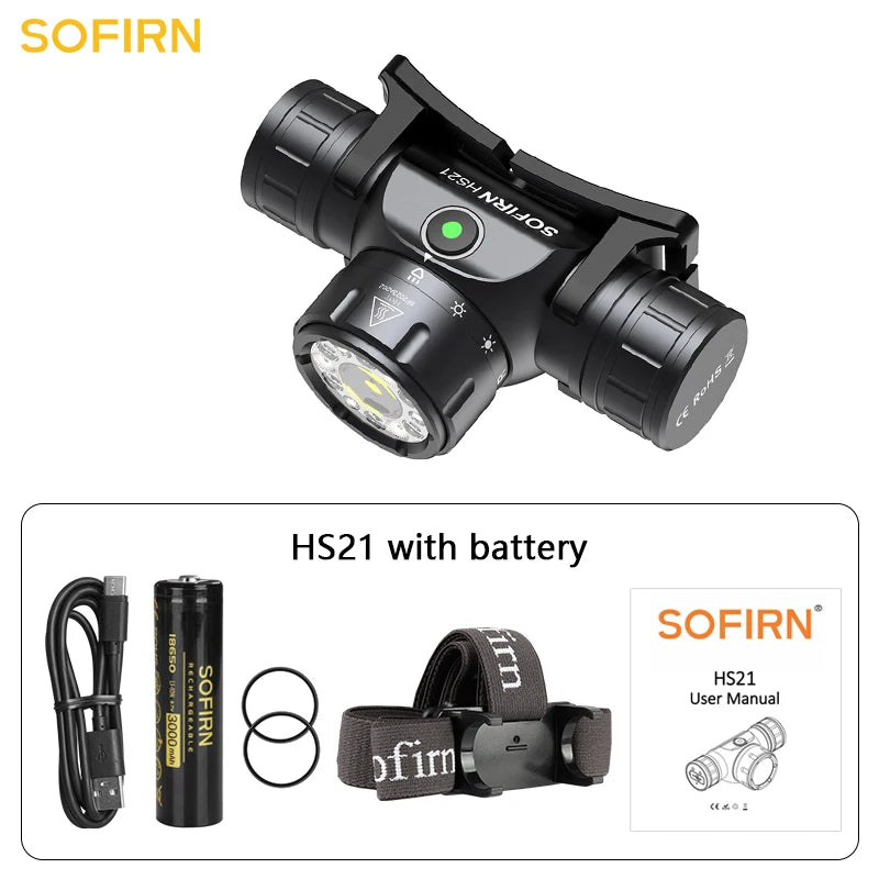 Sofirn HS21 USB C Rechargeable LED Headlamp with Infrared Switch