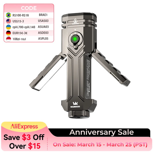 Wurkkos HD02 Rechargeable LED Camping Lamp Flashlight