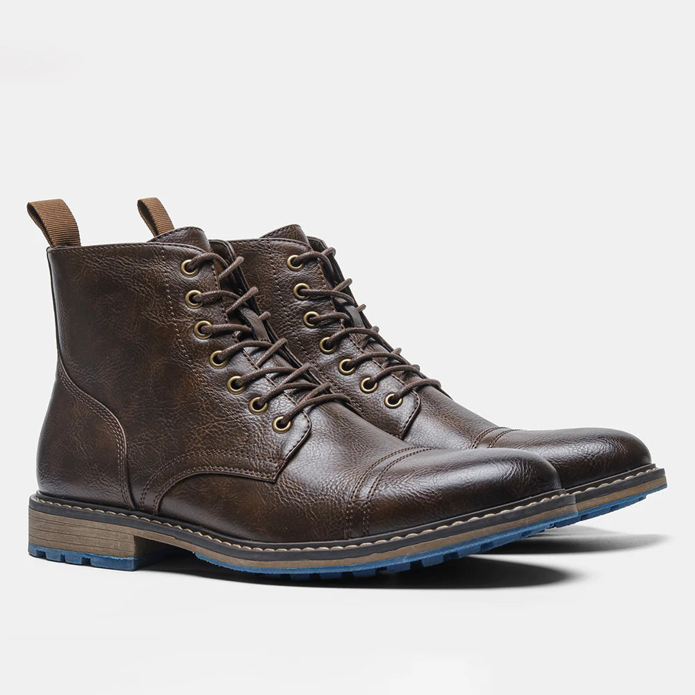 Hecrafted Men's Western Ankle Boots With Comfortable Zip Closure