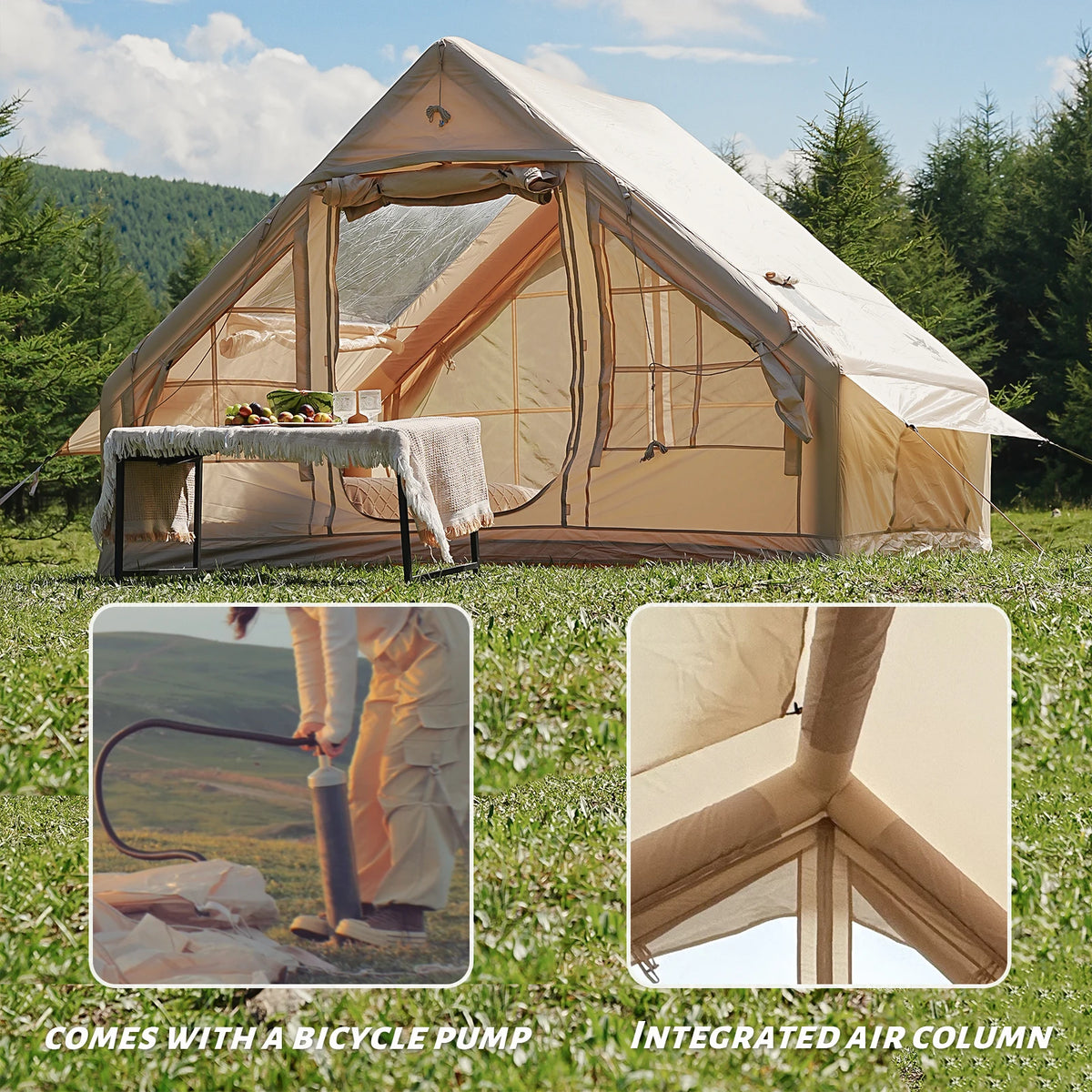 Pakicetus Inflatable Camping Tent Quick Setup Waterproof All Season