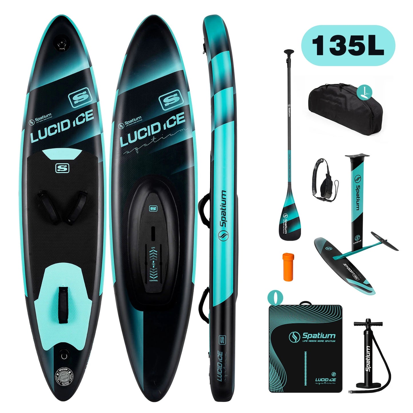 Spatium Inflatable Downwind Board For Unpowered Surfing And SUP