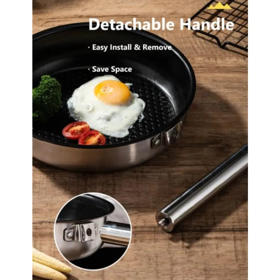 OLOEY Stainless Steel Camping Cookware Set For Outdoor Use