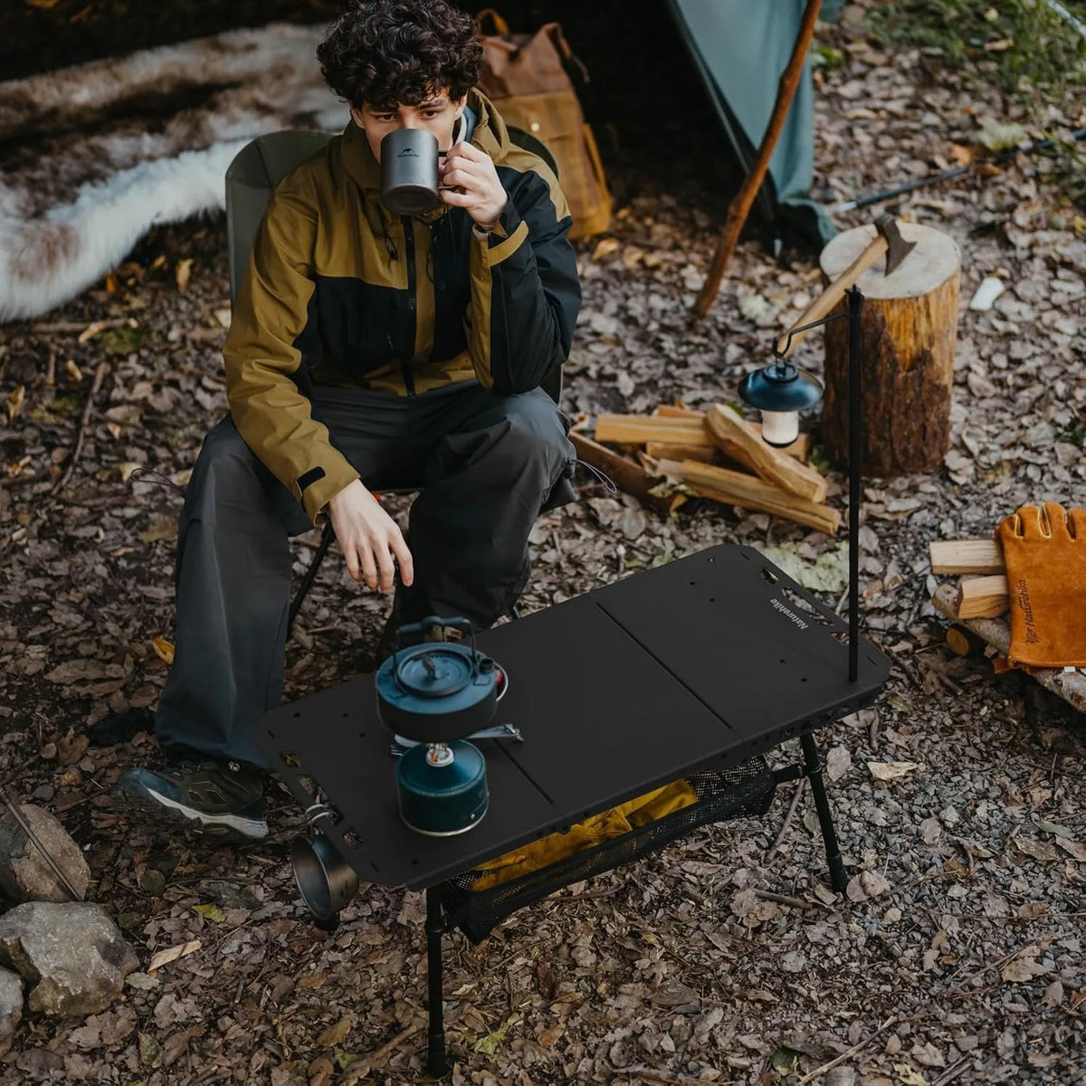 Naturehike H02 IGT Adjustable Folding Camping Table With Storage