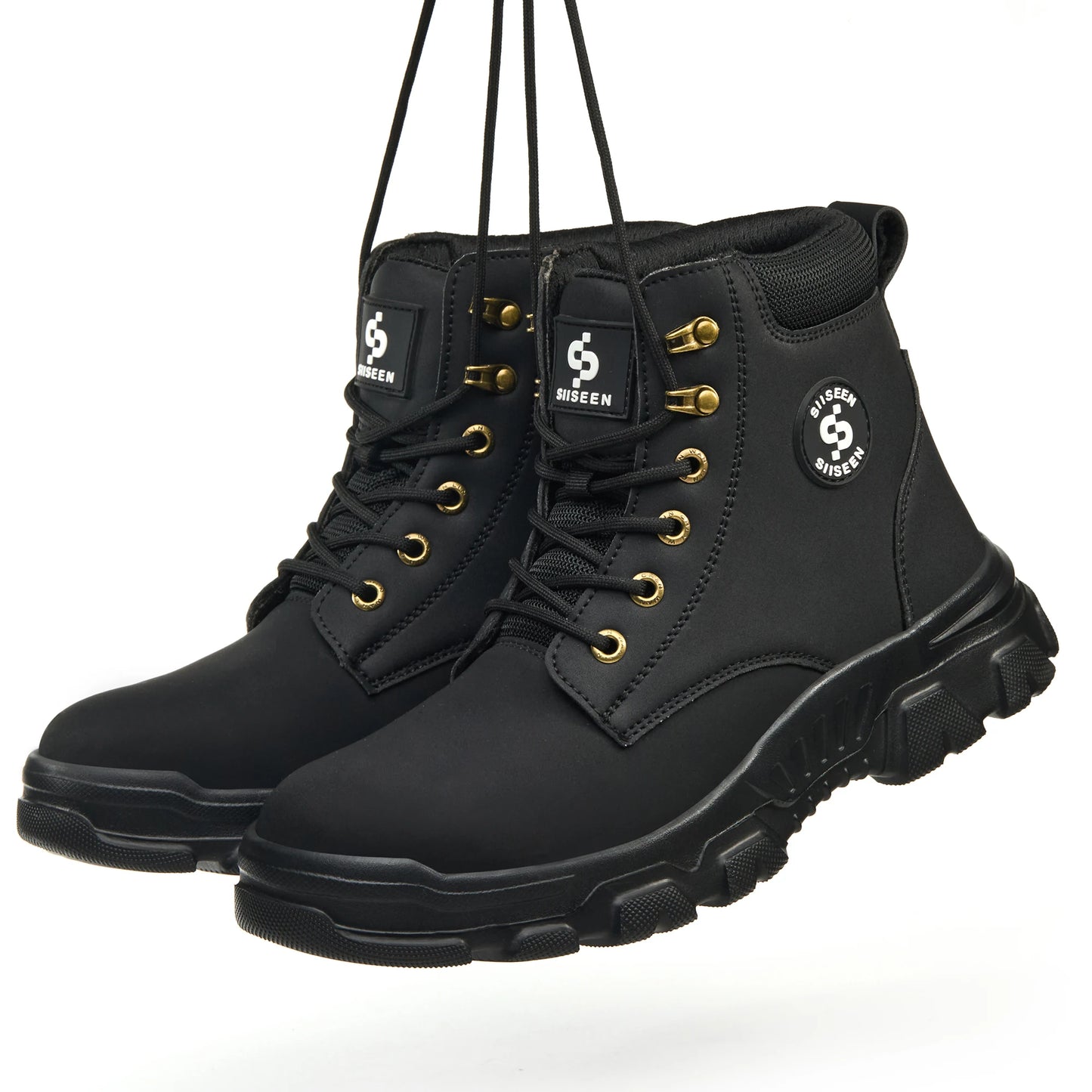 Men's High-Top Steel Toe Safety Shoes Puncture Resistant Work Boots