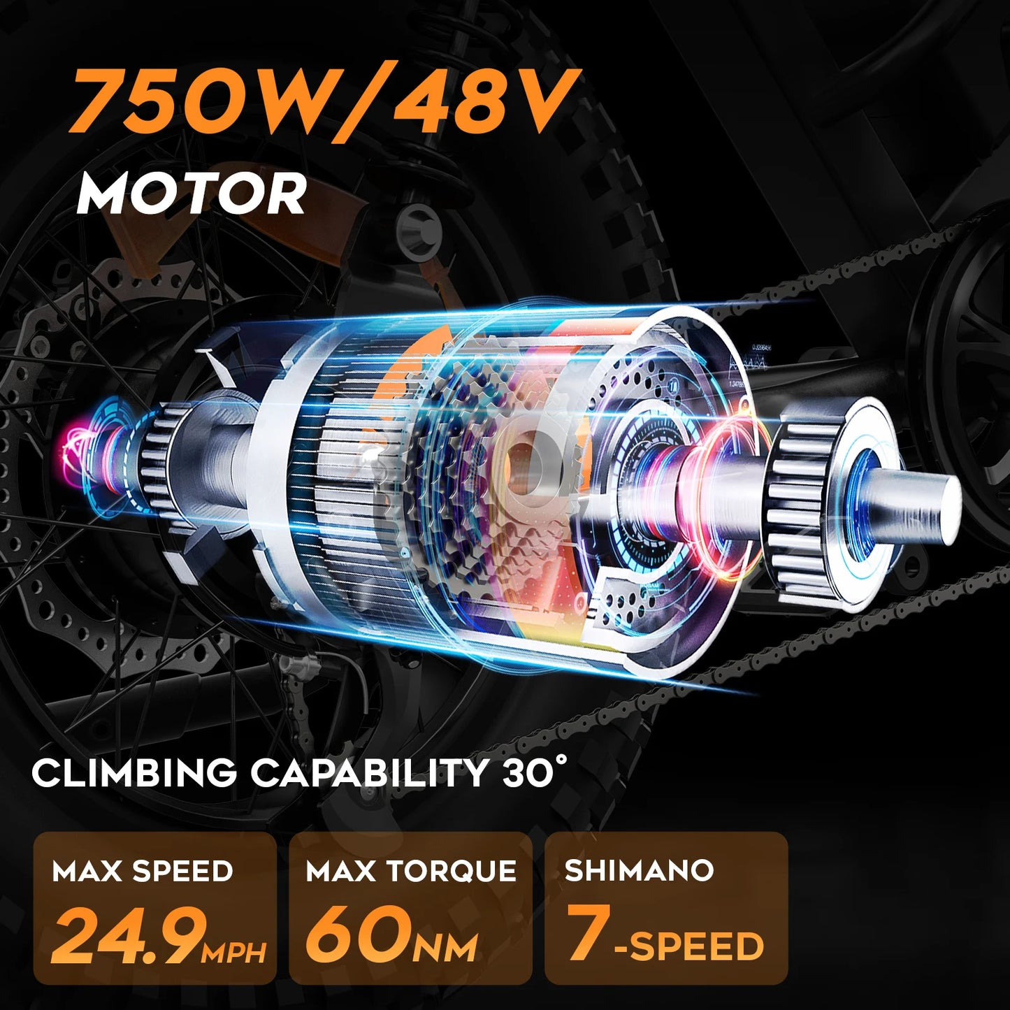 EILLEO SPACEWALK Mountain Electric Bike 750W Peak Motor Removable Battery