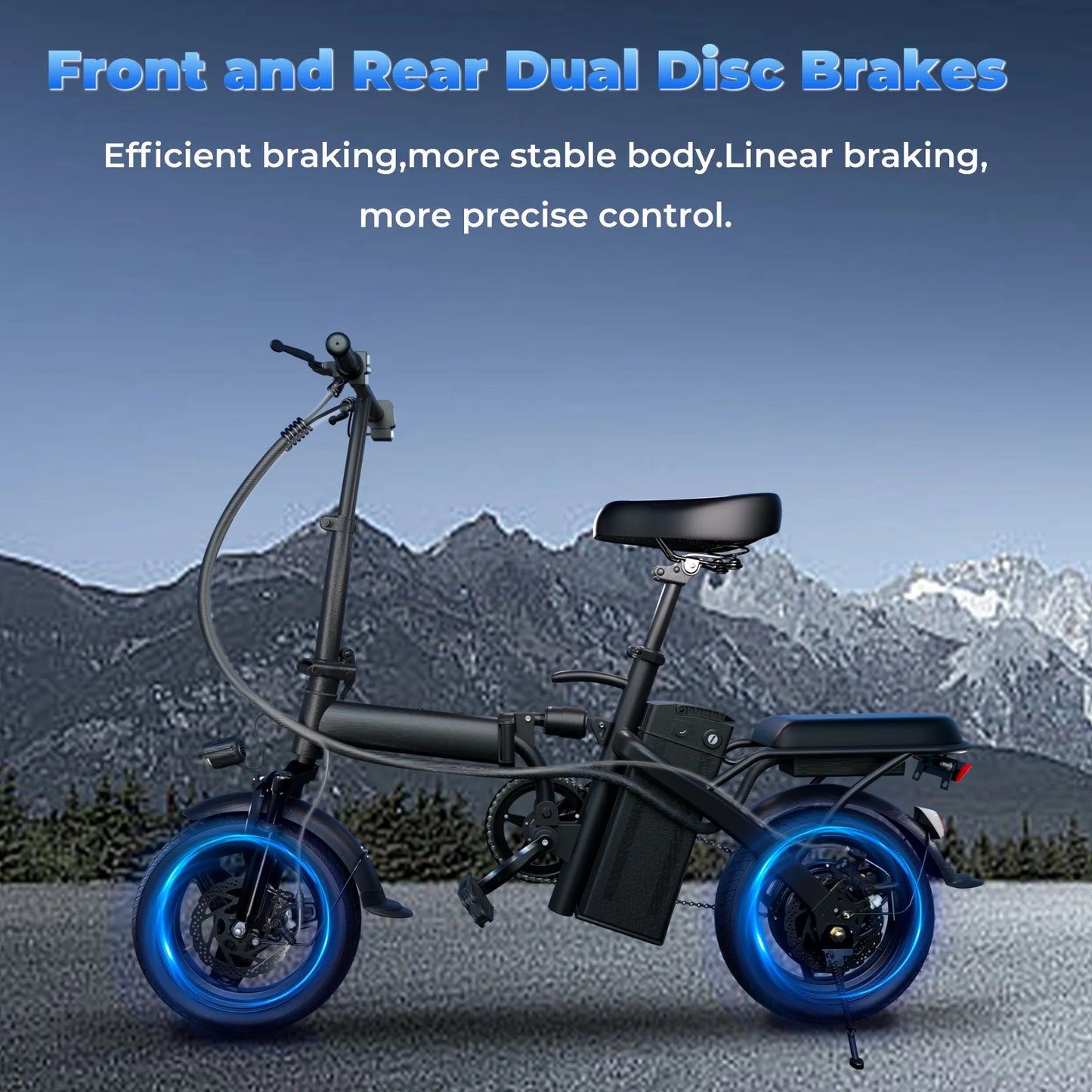 LELEKUAI 500W Folding Electric Bike 20 MPH With Removable Battery