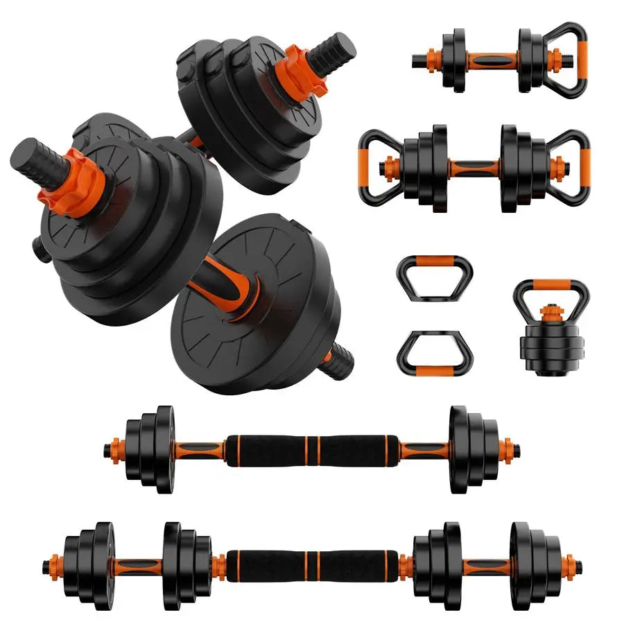 Adjustable 4in1 Dumbbell Set With Barbell And Kettlebell