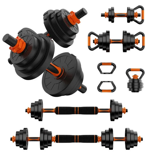 Adjustable 4in1 Dumbbell Set With Barbell And Kettlebell