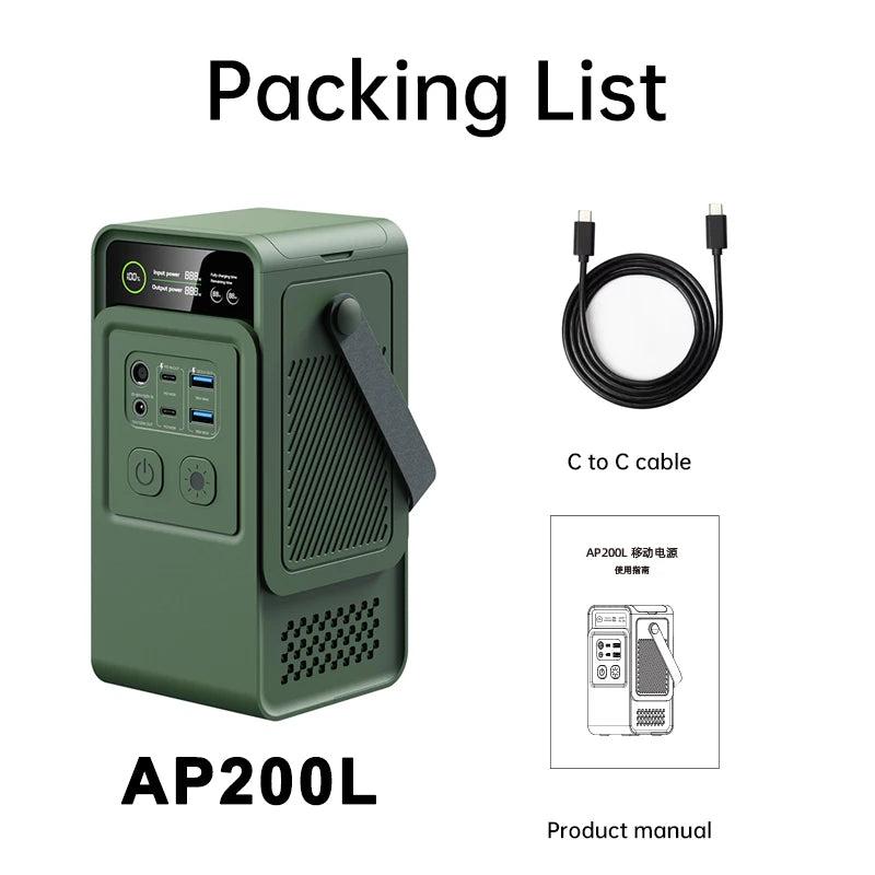 CTOLITY AP200L 200W Portable Power Station 192Wh USB C