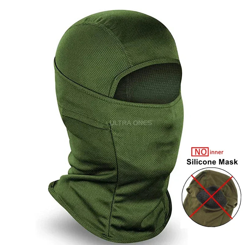 Silicone Half Face Balaclava Tactical Mask For Outdoor Airsoft Hunting