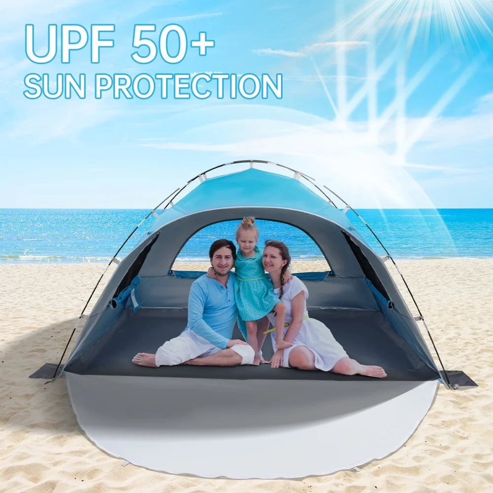 Night Cat Beach Tent With UV Protection And Mesh Windows