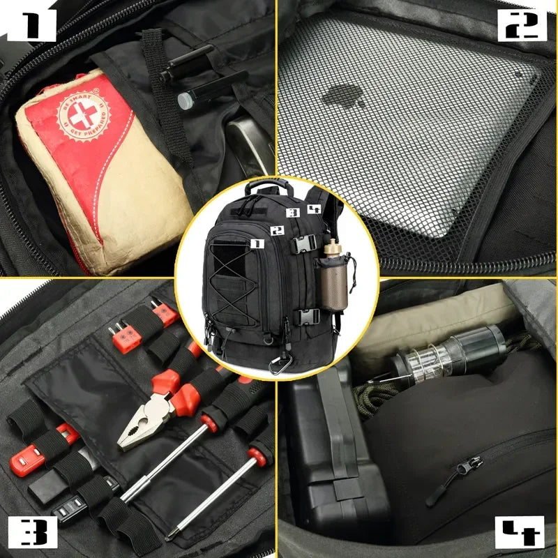 Tactical Water Resistant Hiking Travel Backpack With Laptop Compartment