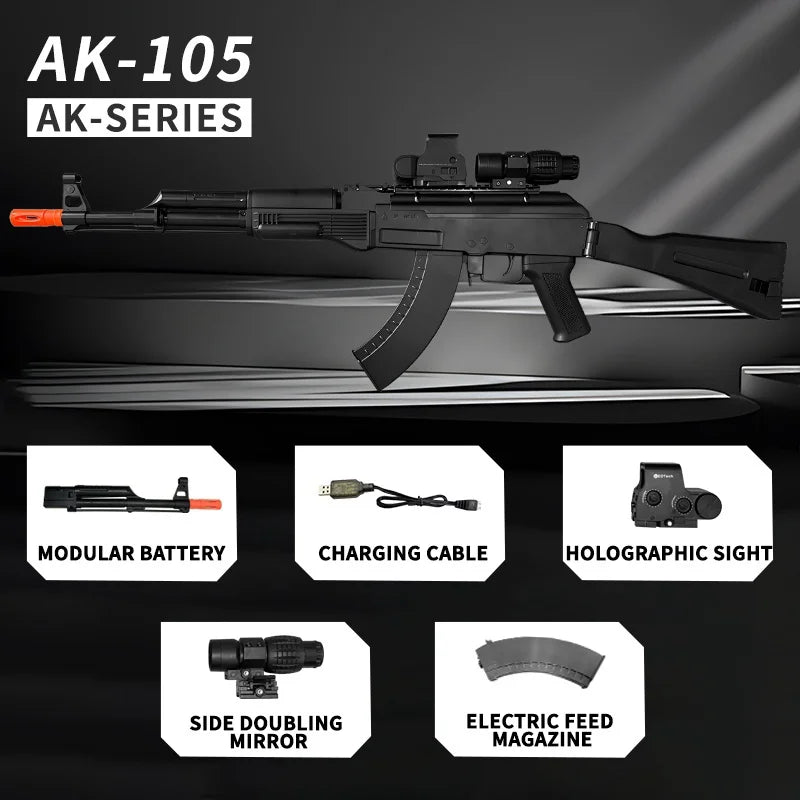 AK105 Electric Gel Ball Gun[7.4v High-Speed Continuous Shooting Upgraded Version]Automatic Continuous Shooting Mode And Linkage