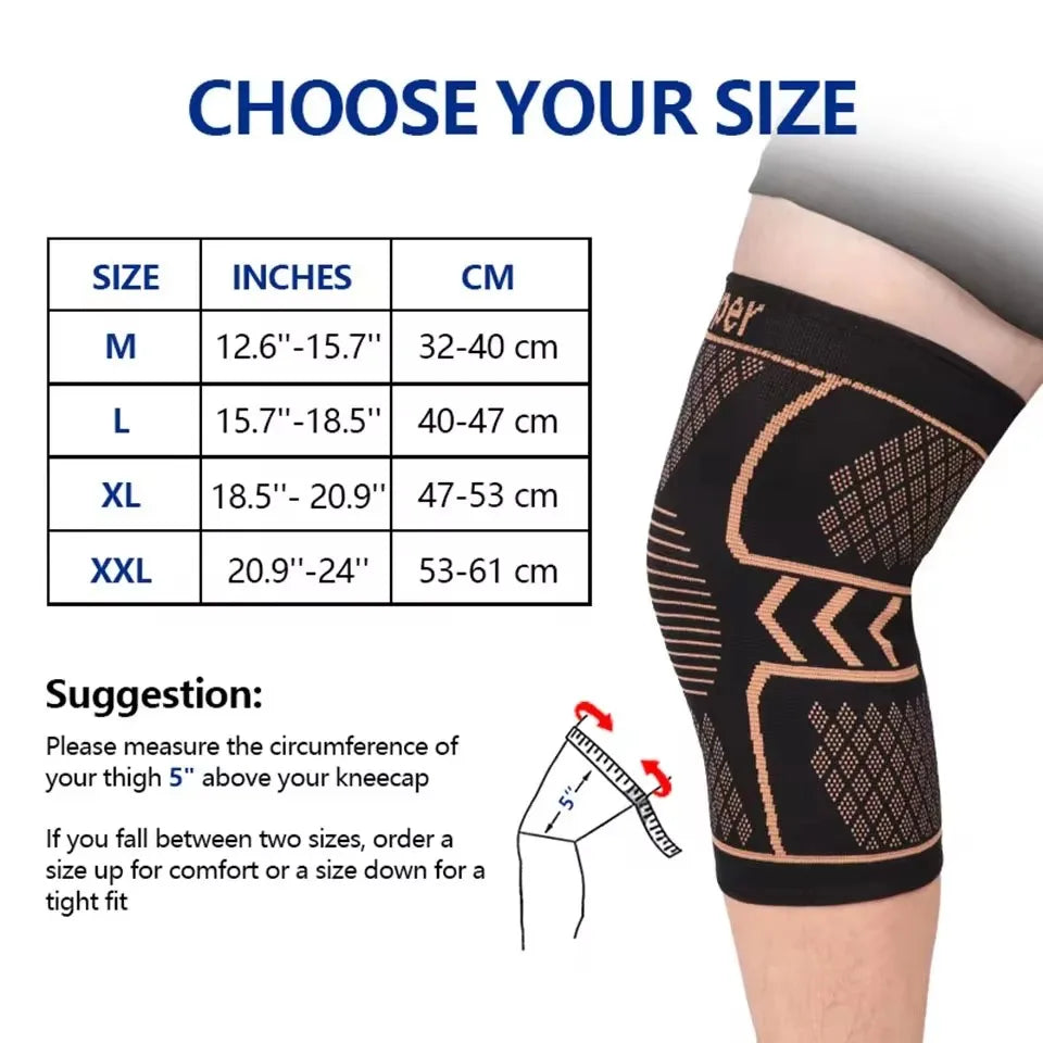 Copper Knee Support Sleeve With Compression For Arthritis Pain Relief