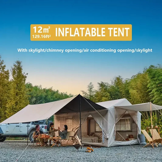 Inflatable Camping Tent For Large Groups With Easy Setup Pump