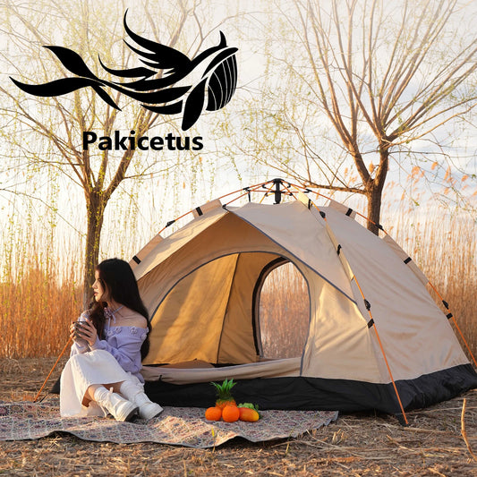 Pakicetus Windproof Camping Tent 3-4 Person Easy Setup