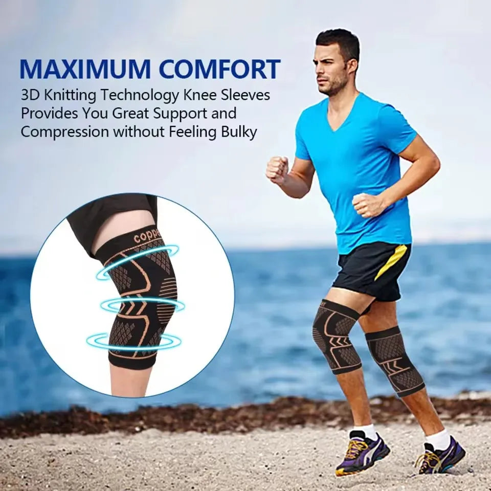 Copper Knee Support Sleeve With Compression For Arthritis Pain Relief