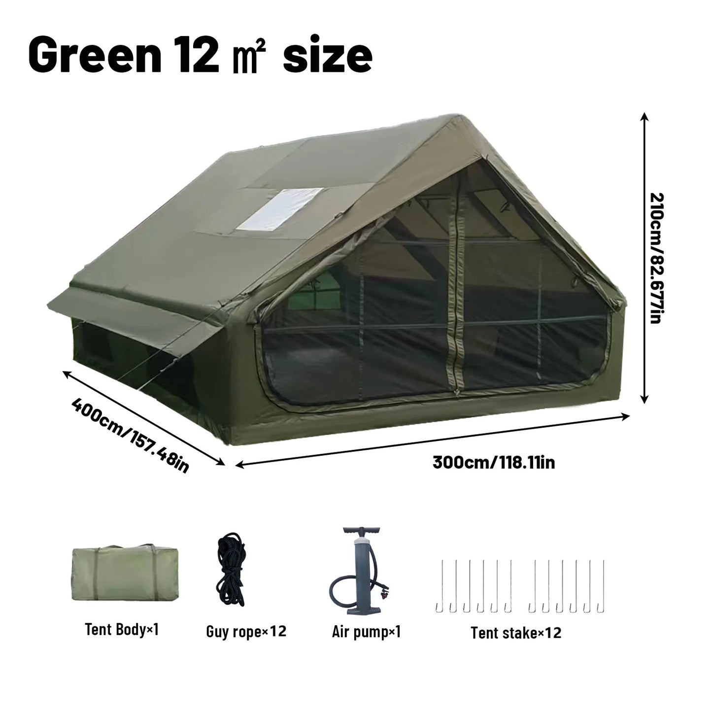 Pakicetus Inflatable Tent With Skylight Quick Setup Outdoor Family Tent