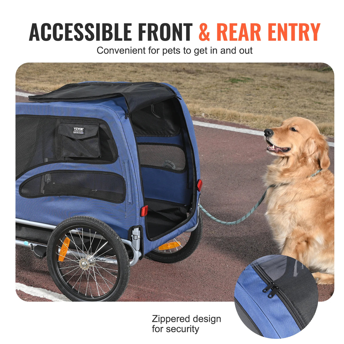 SucceBuy Dog Bicycle Trailer Carrier with Coupler and Safety Reflectors