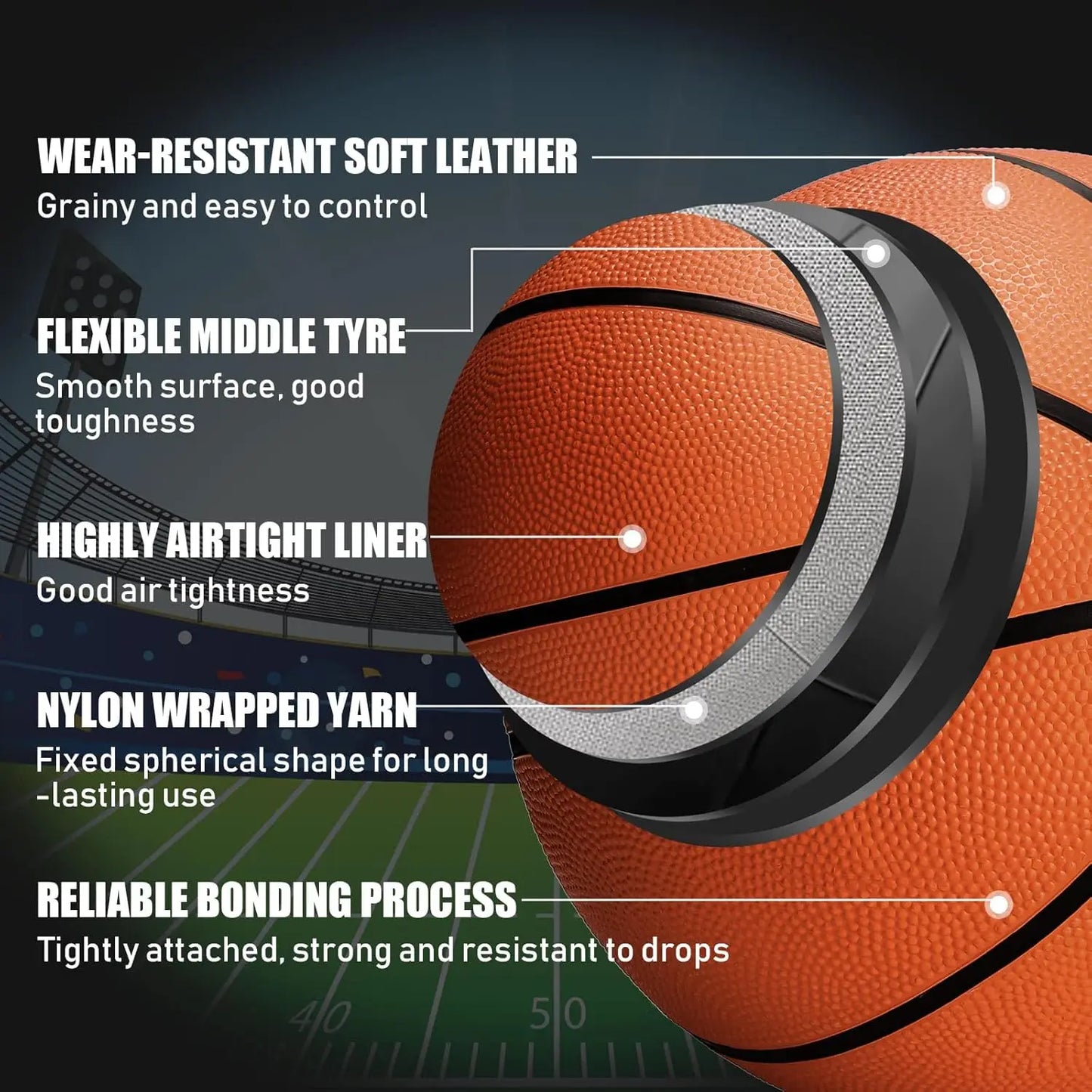 8 Pcs Sports Balls Set Include Basketball Football Soccer Volleyball
