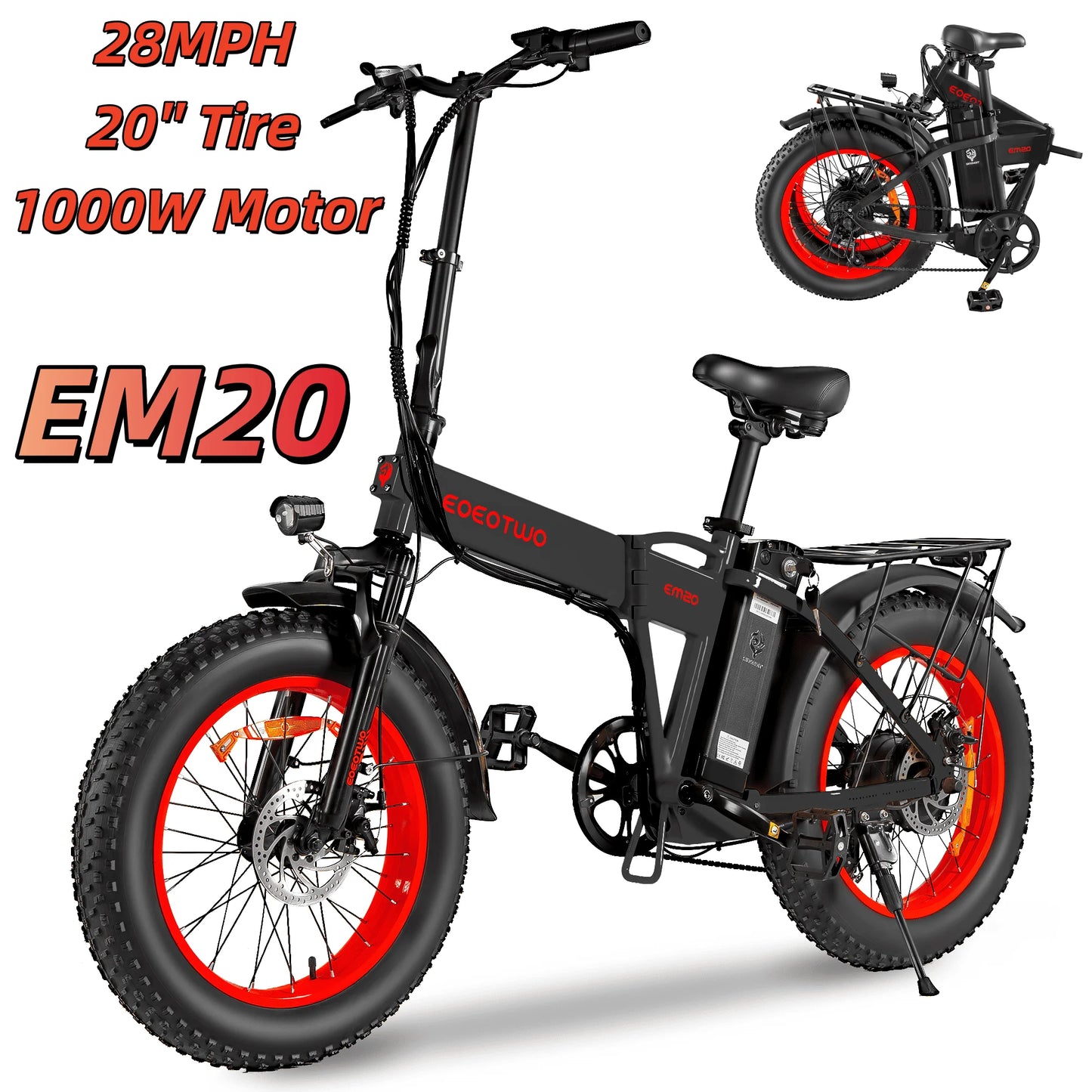 EOEOTWOC 1500W Fat Tire Electric Bike 34MPH Mountain Ebike