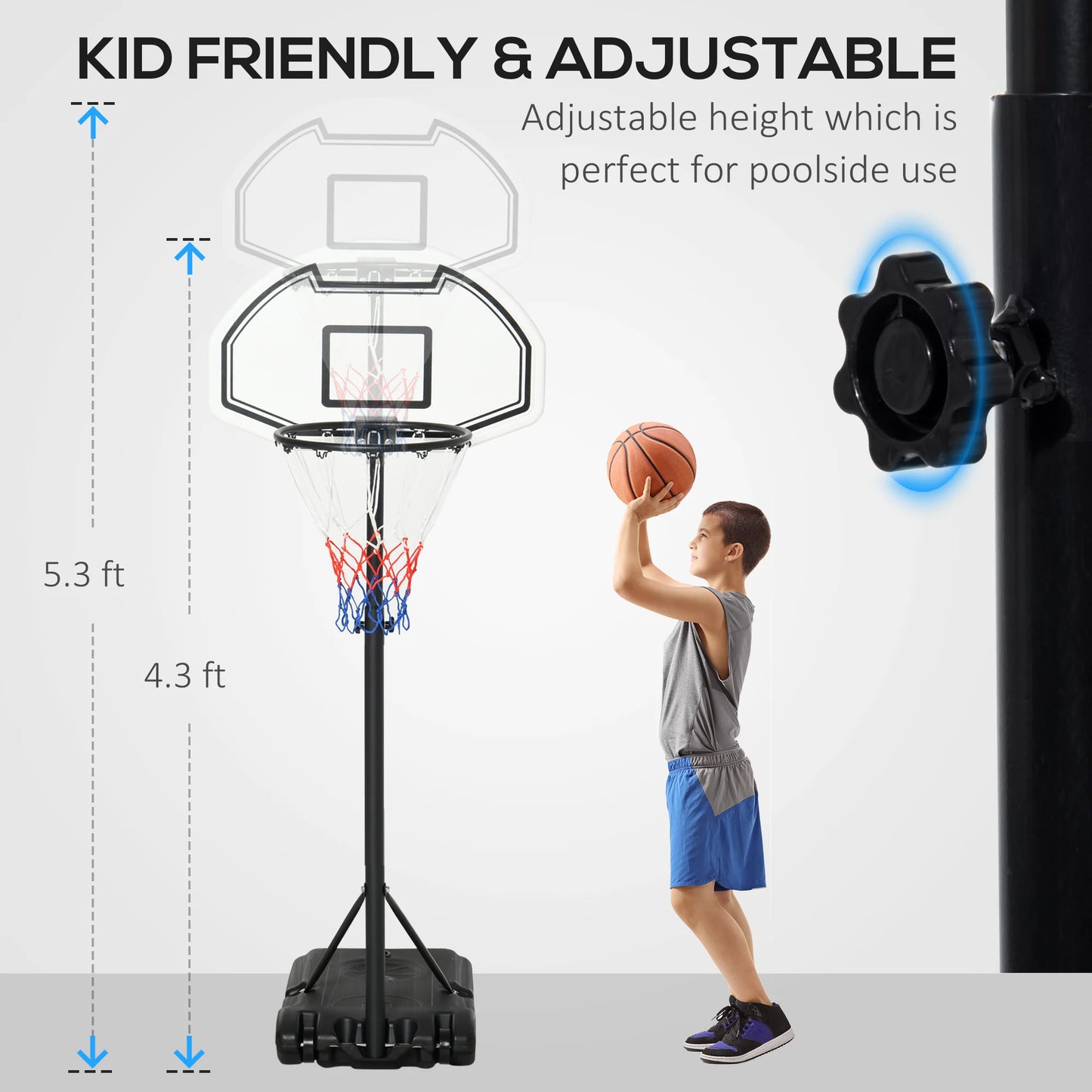 Outdoor Adjustable Basketball Hoop System