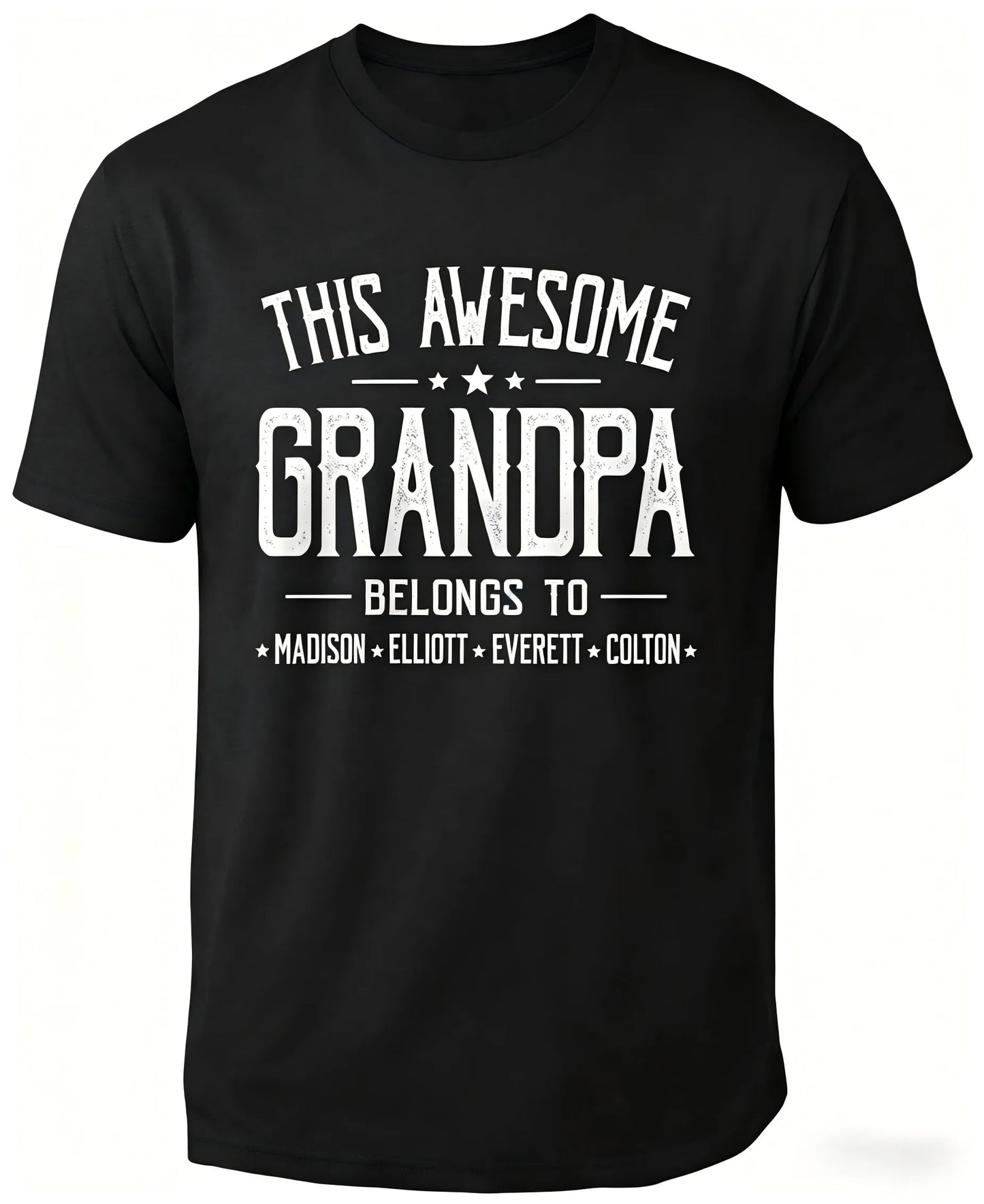 Personalized Grandpa Dad Shirt, Custom Grandpa Grandkids Name Shirt, Birthday Christmas Fathers Day Dad Grandpa Gift
