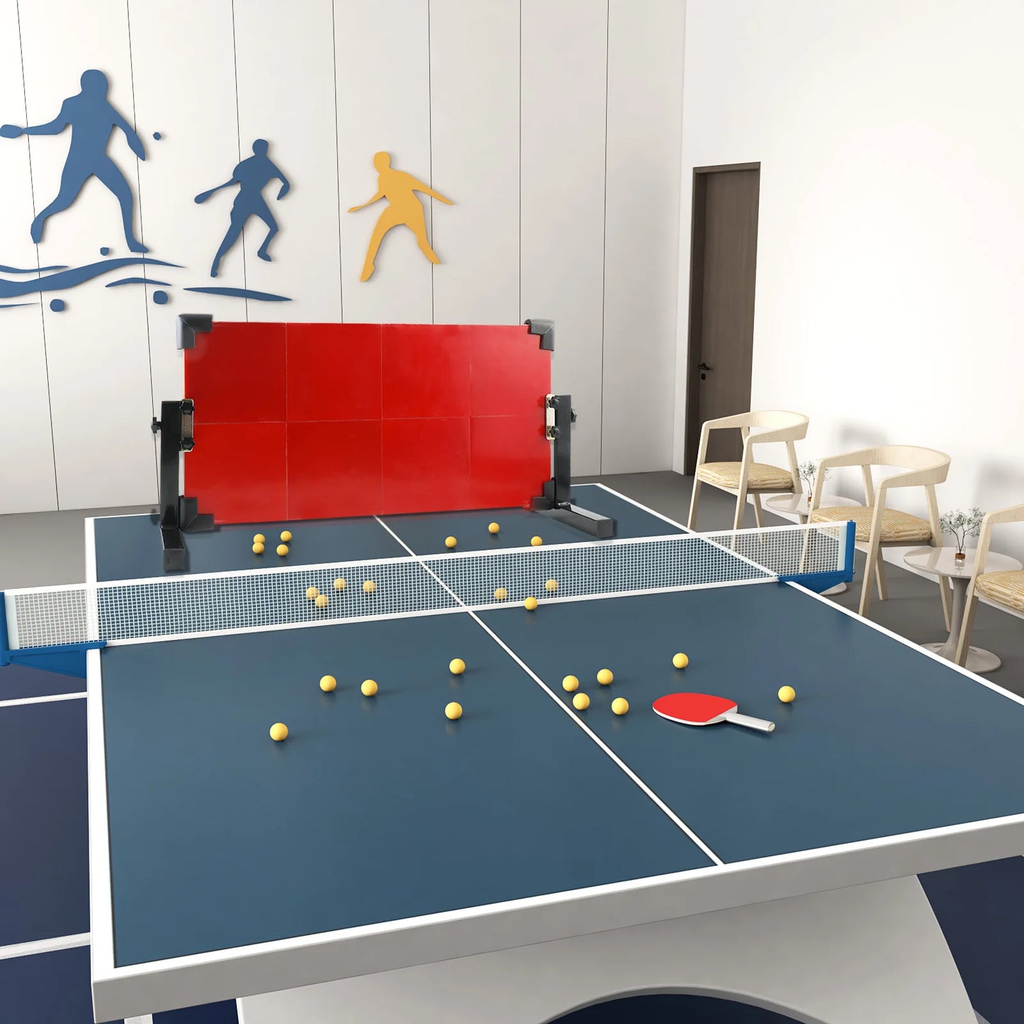 Table Tennis Rebound Board Trainer with 8 Rubber Blocks professional Tennis Sport Accessorie for Home Indoor Outdoor