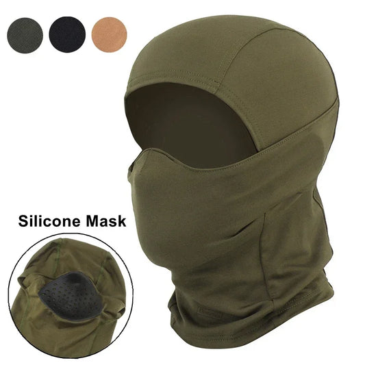 Silicone Half Face Balaclava Tactical Mask For Outdoor Airsoft Hunting