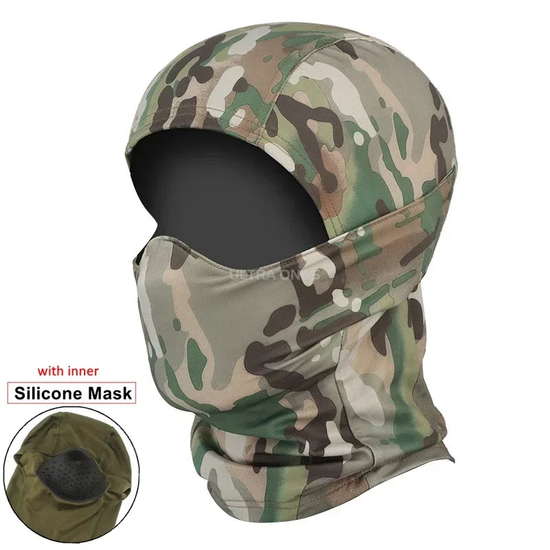 Silicone Half Face Balaclava Tactical Mask For Outdoor Airsoft Hunting