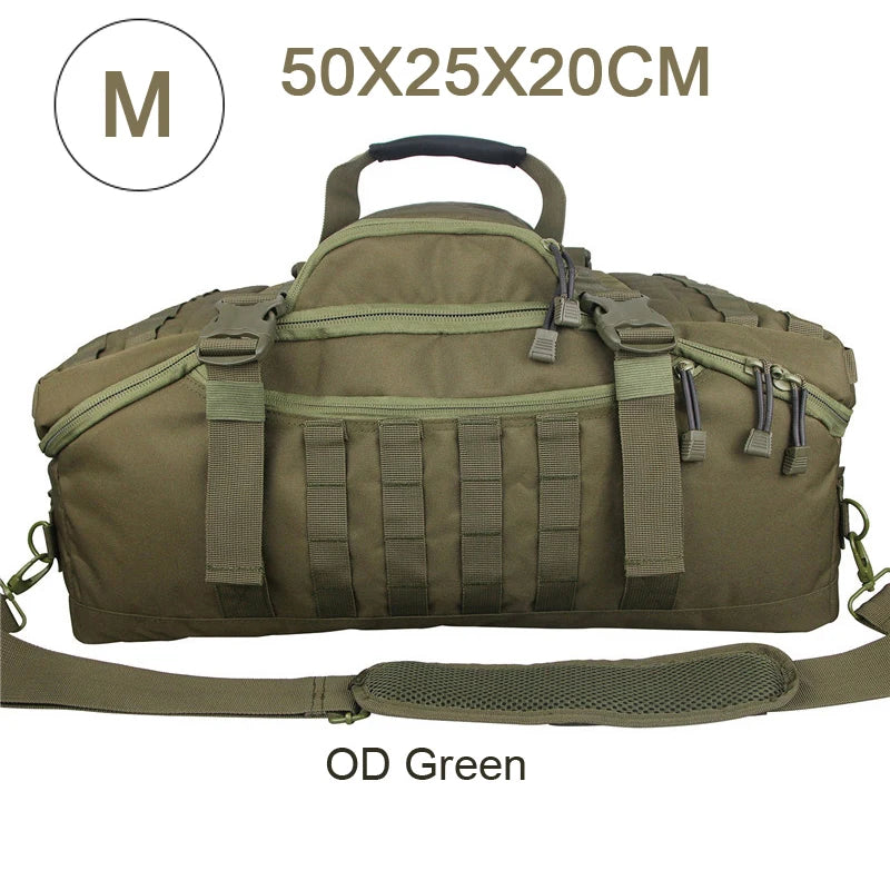 QCN Molle Tactical Travel Duffle For Camping And Fitness