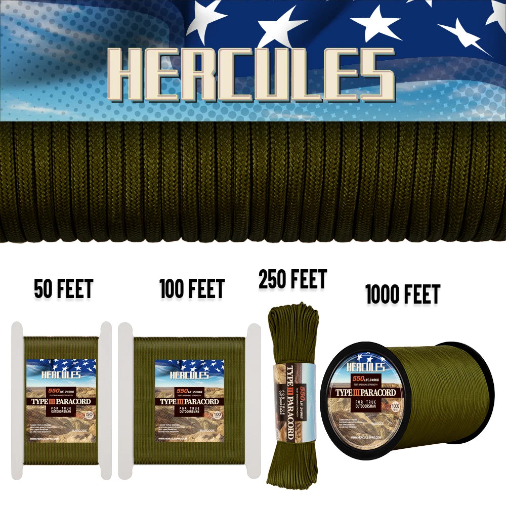 550 Paracord Survival Rope With Seven Core Strands For Camping