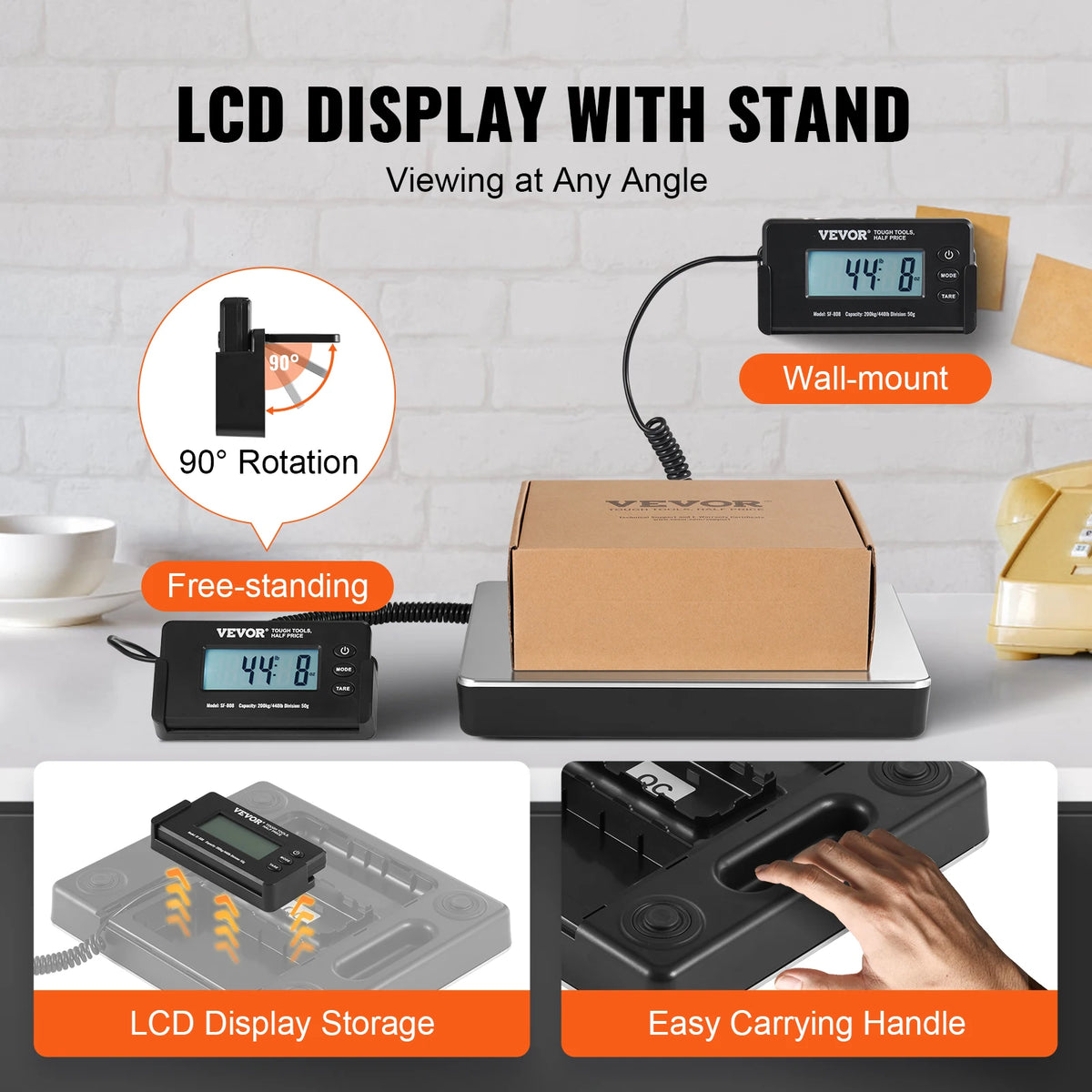 Portable Digital Shipping Scale With HD LCD Display And Tare