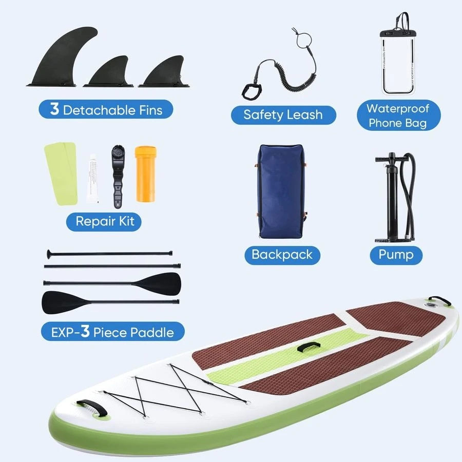 Inflatable SUP Paddle Board With 2in1 Paddle And Accessories
