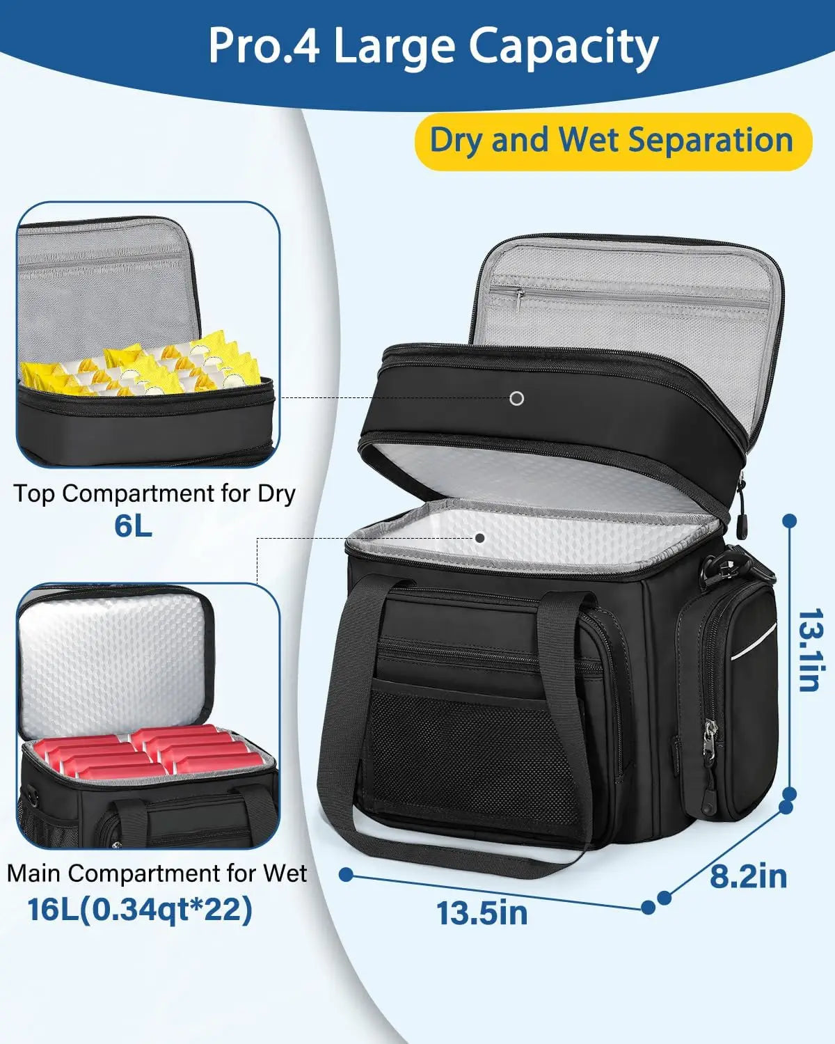 Insulated Lunch Box Cooler Bag For Work And Travel