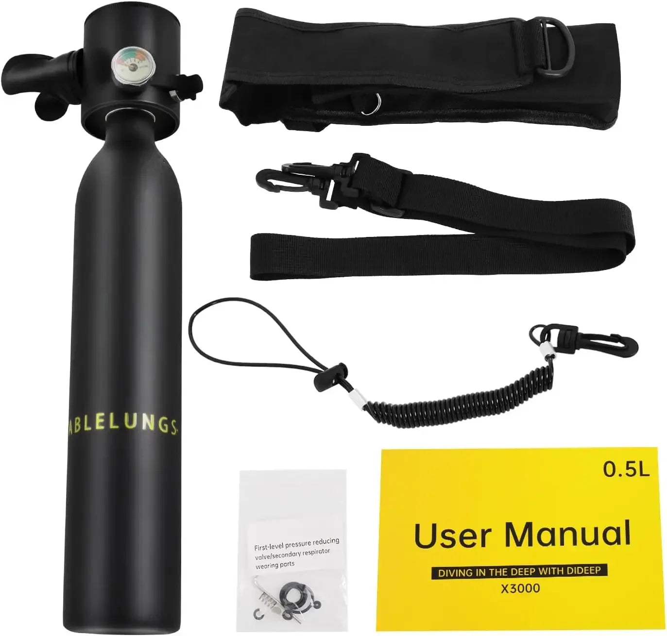 Portable 0.5L Mini Diver Oxygen Tank For Underwater Breathing